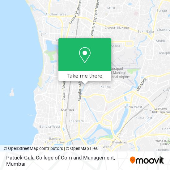 Patuck-Gala College of Com and Management map