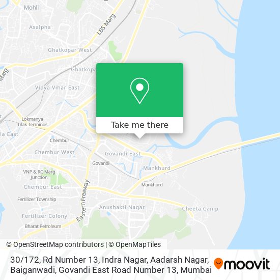 30 / 172, Rd Number 13, Indra Nagar, Aadarsh Nagar, Baiganwadi, Govandi East Road Number 13 map