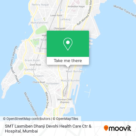 SMT Laxmiben Dhanji Devshi Health Care Ctr & Hospital map