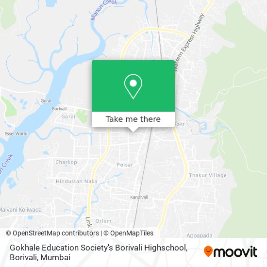 Gokhale Education Society's Borivali Highschool, Borivali map