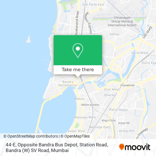 44-E, Opposite Bandra Bus Depot, Station Road, Bandra (W) SV Road map