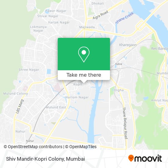 Shiv Mandir-Kopri Colony map