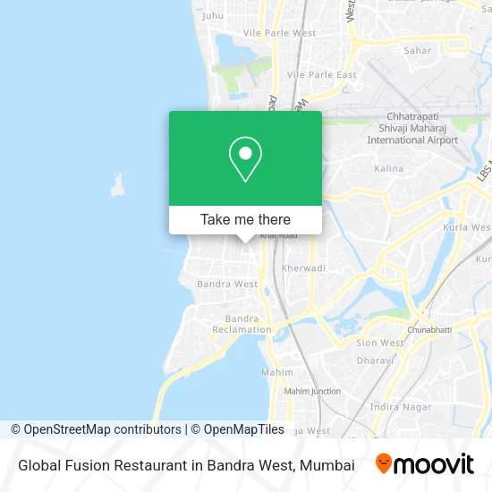 Global Fusion Restaurant in Bandra West map