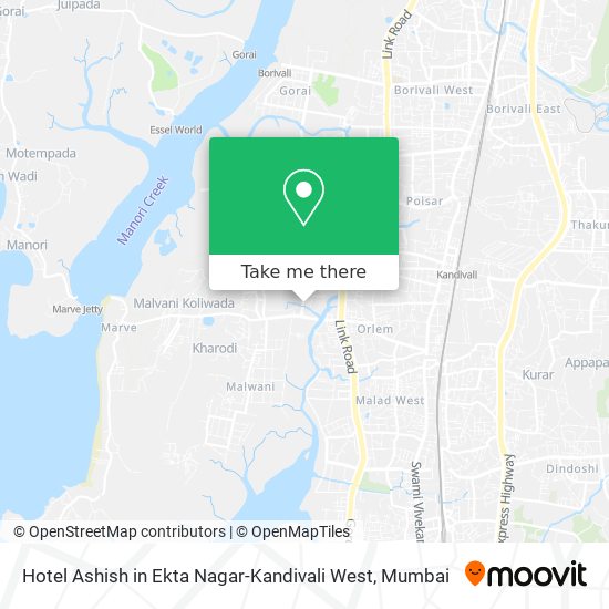 Hotel Ashish in Ekta Nagar-Kandivali West map