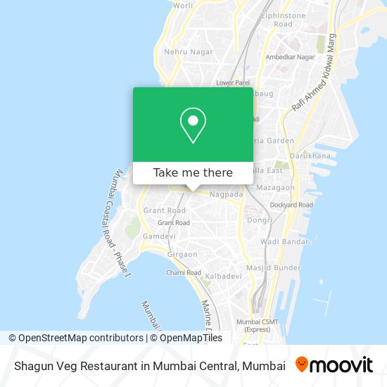 Shagun Veg Restaurant in Mumbai Central map