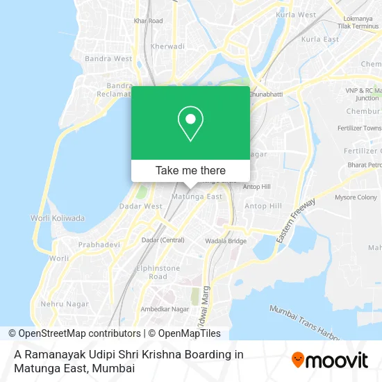 A Ramanayak Udipi Shri Krishna Boarding in Matunga East map