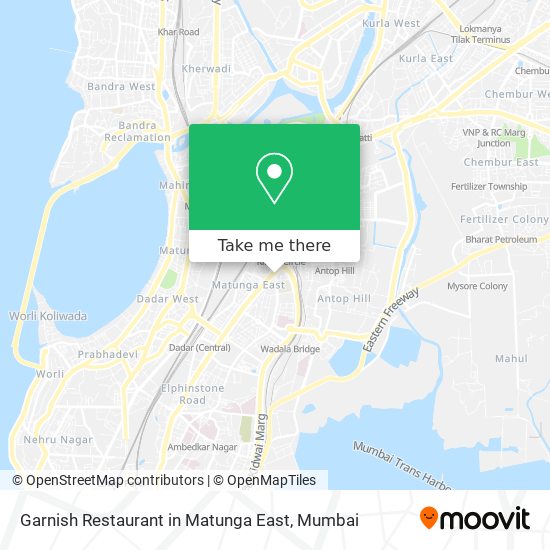 Garnish Restaurant in Matunga East map
