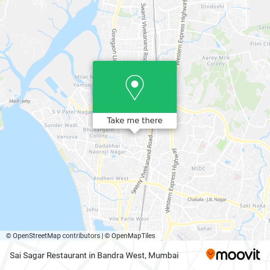 Sai Sagar Restaurant in Bandra West map