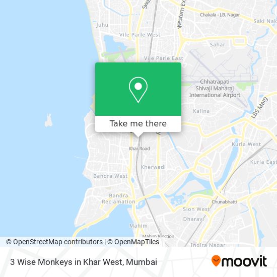 3 Wise Monkeys in Khar West map