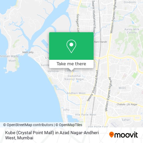 Kube (Crystal Point Mall) in Azad Nagar-Andheri West map
