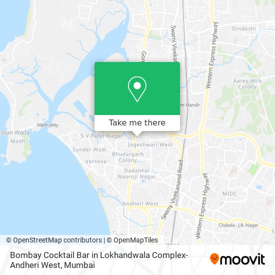 Bombay Cocktail Bar in Lokhandwala Complex-Andheri West map