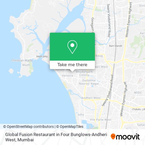 Global Fusion Restaurant in Four Bunglows-Andheri West map