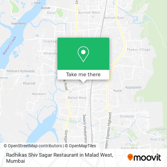 Radhikas Shiv Sagar Restaurant in Malad West map