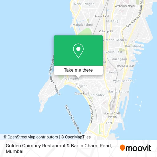 Golden Chimney Restaurant & Bar in Charni Road map