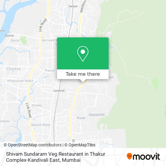 Shivam Sundaram Veg Restaurant in Thakur Complex-Kandivali East map