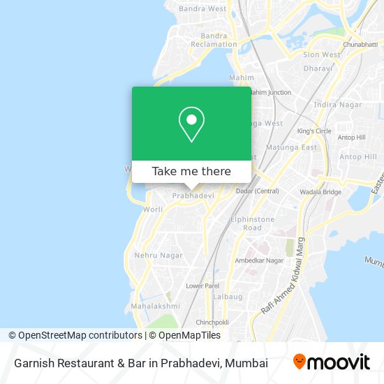 Garnish Restaurant & Bar in Prabhadevi map