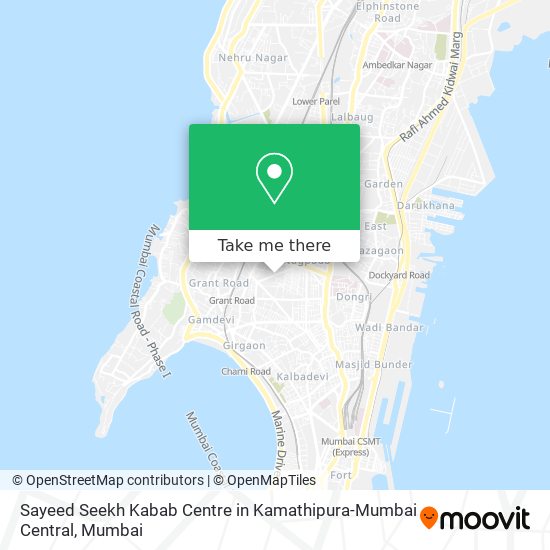 Sayeed Seekh Kabab Centre in Kamathipura-Mumbai Central map