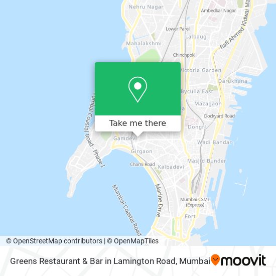 Greens Restaurant & Bar in Lamington Road map