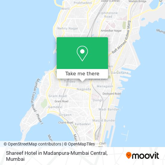 Shareef Hotel in Madanpura-Mumbai Central map
