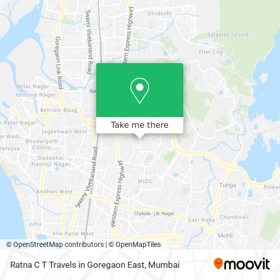 Ratna C T Travels in Goregaon East map