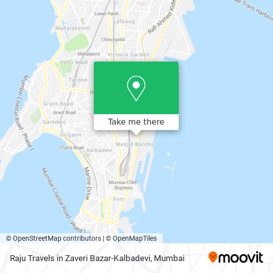 Raju Travels in Zaveri Bazar-Kalbadevi map