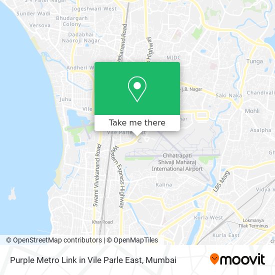Purple Metro Link in Vile Parle East map