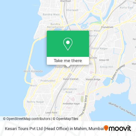 Kesari Tours Pvt Ltd (Head Office) in Mahim map