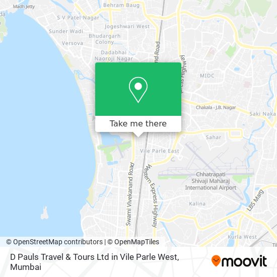D Pauls Travel & Tours Ltd in Vile Parle West map