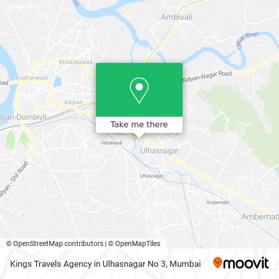 Kings Travels Agency in Ulhasnagar No 3 map