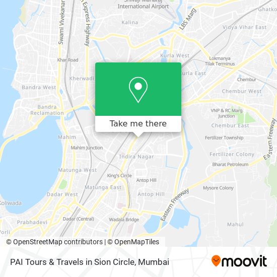 PAI Tours & Travels in Sion Circle map