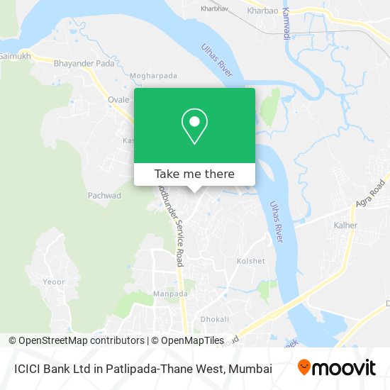 ICICI Bank Ltd in Patlipada-Thane West map