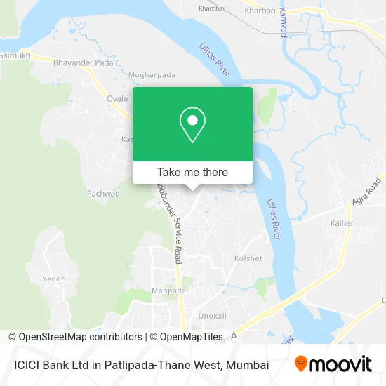 ICICI Bank Ltd in Patlipada-Thane West map