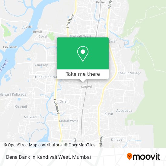 Dena Bank in Kandivali West map