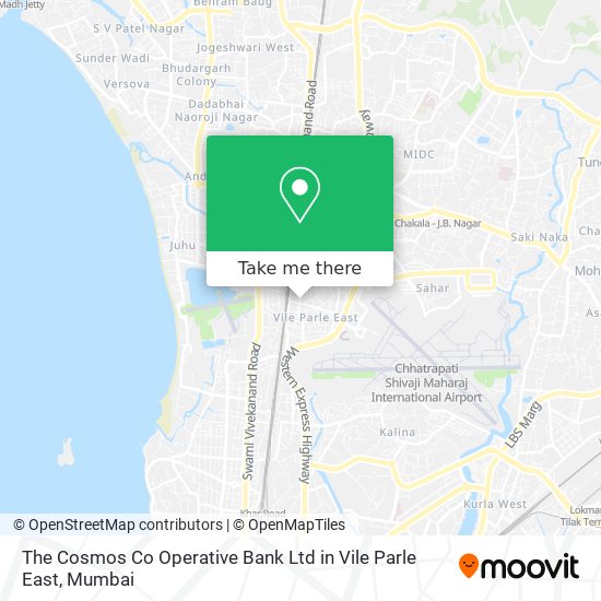 The Cosmos Co Operative Bank Ltd in Vile Parle East map