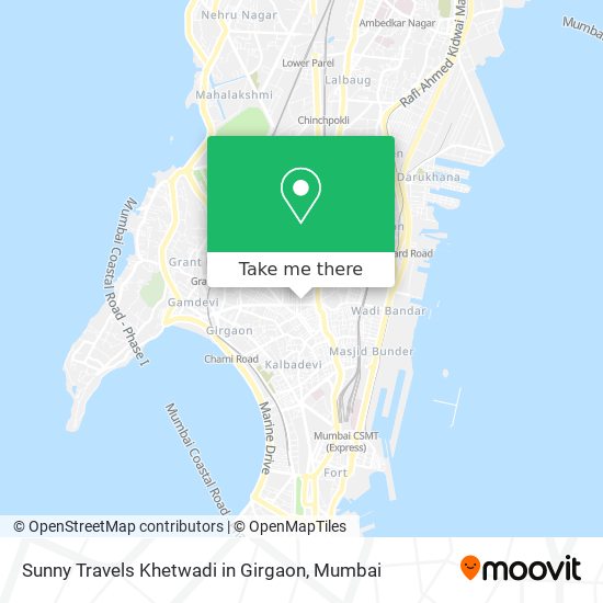 Sunny Travels Khetwadi in Girgaon map