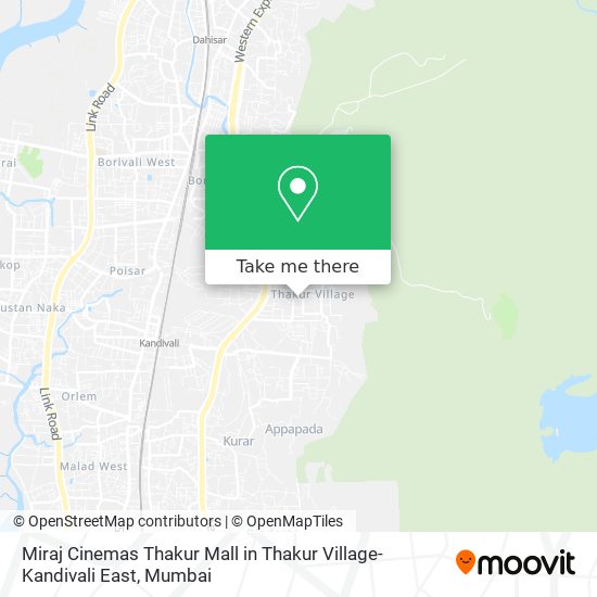 Miraj Cinemas Thakur Mall in Thakur Village-Kandivali East map