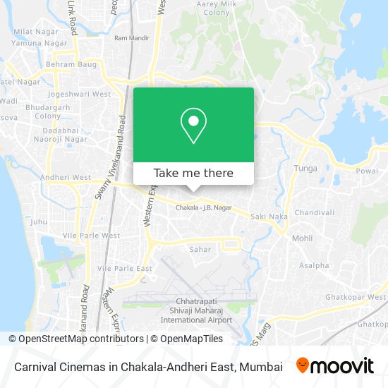 Carnival Cinemas in Chakala-Andheri East map