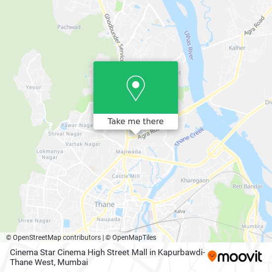 Cinema Star Cinema High Street Mall in Kapurbawdi-Thane West map