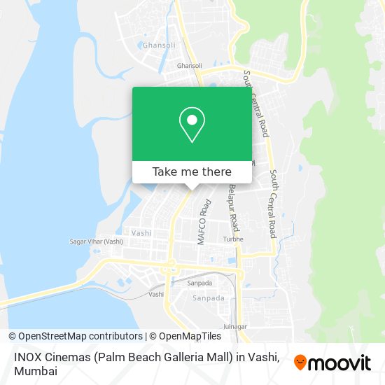 INOX Cinemas (Palm Beach Galleria Mall) in Vashi map