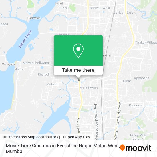 Movie Time Cinemas in Evershine Nagar-Malad West map