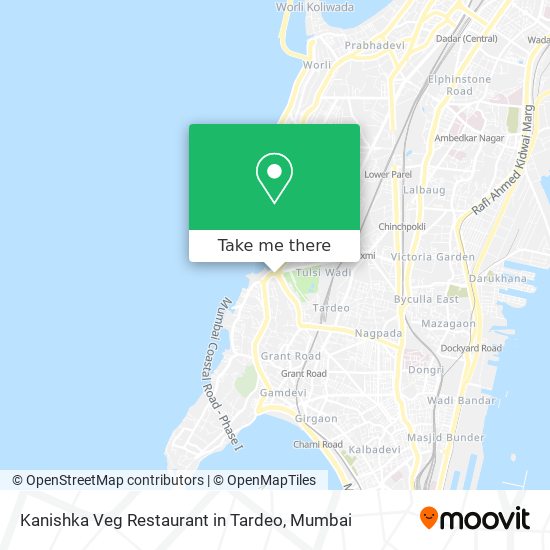Kanishka Veg Restaurant in Tardeo map