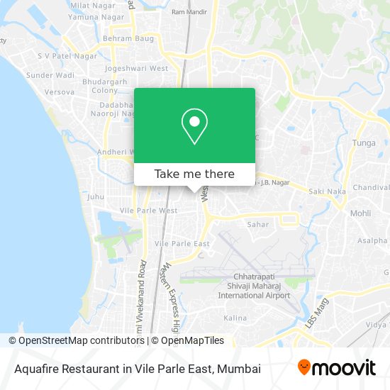 Aquafire Restaurant in Vile Parle East map