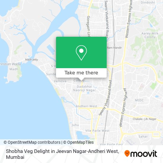 Shobha Veg Delight in Jeevan Nagar-Andheri West map