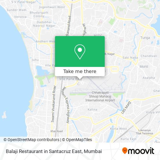 Balaji Restaurant in Santacruz East map