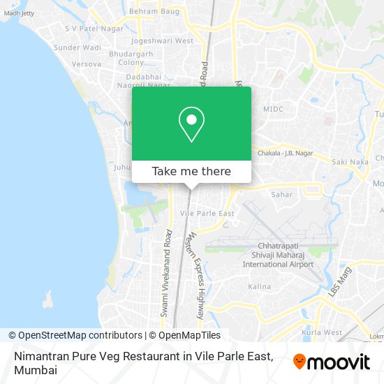 Nimantran Pure Veg Restaurant in Vile Parle East map
