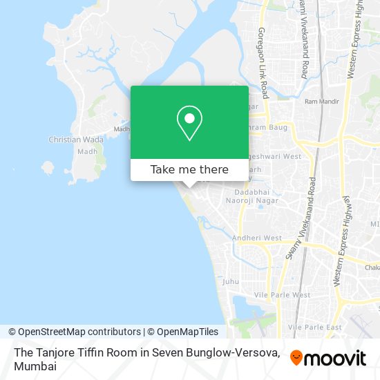 The Tanjore Tiffin Room in Seven Bunglow-Versova map