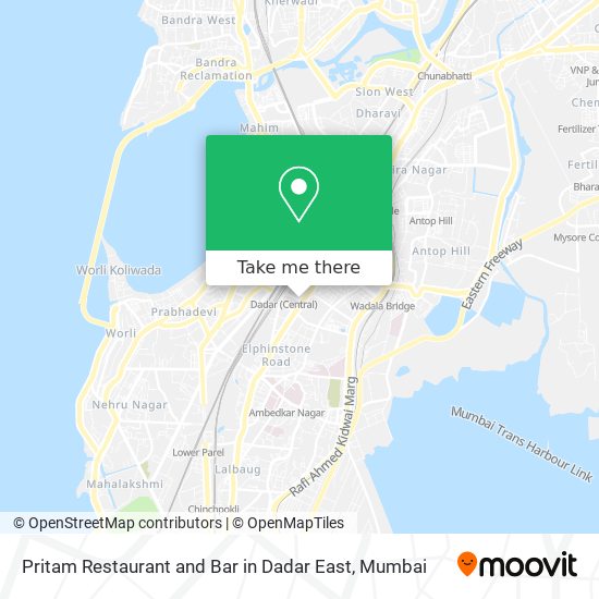 Pritam Restaurant and Bar in Dadar East map