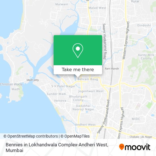 Bennies in Lokhandwala Complex-Andheri West map