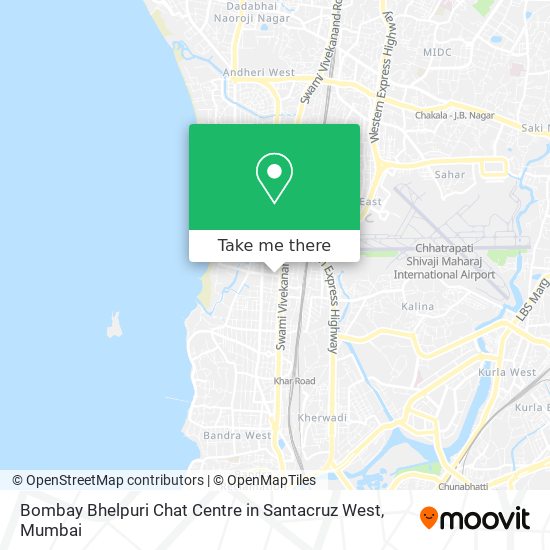Bombay Bhelpuri Chat Centre in Santacruz West map