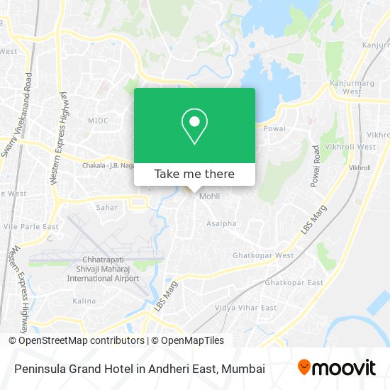 Peninsula Grand Hotel in Andheri East map